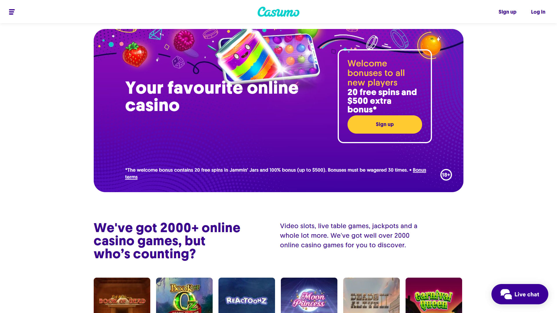 Casumo Casino screenshot