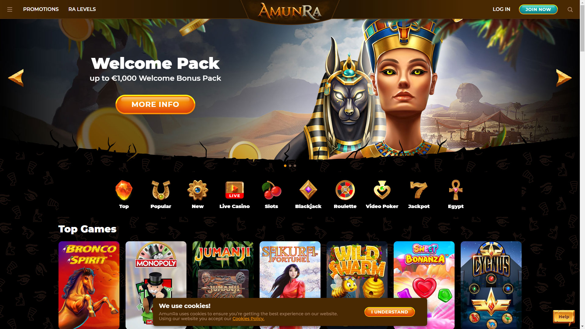 Amun-Ra Casino screenshot