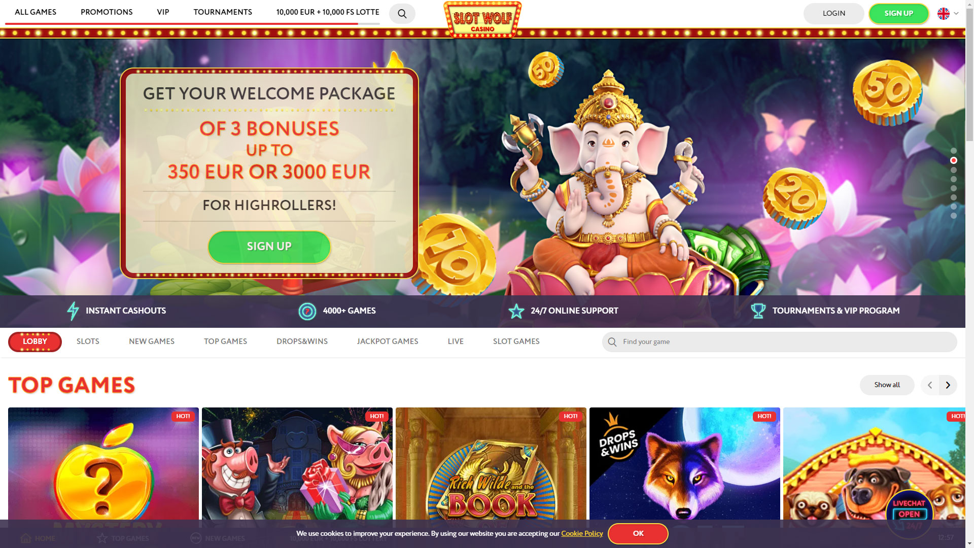 SlotWolf Casino screenshot