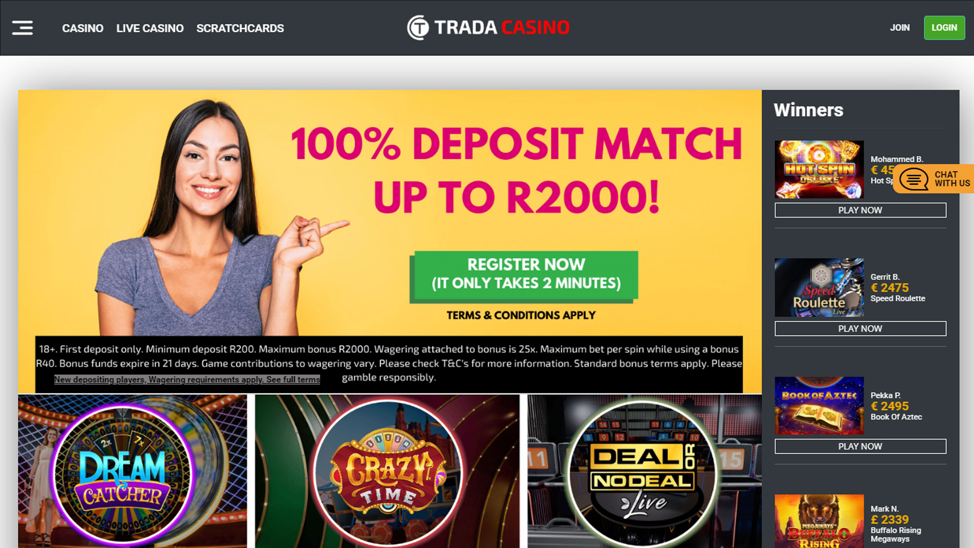 Trada Casino screenshot